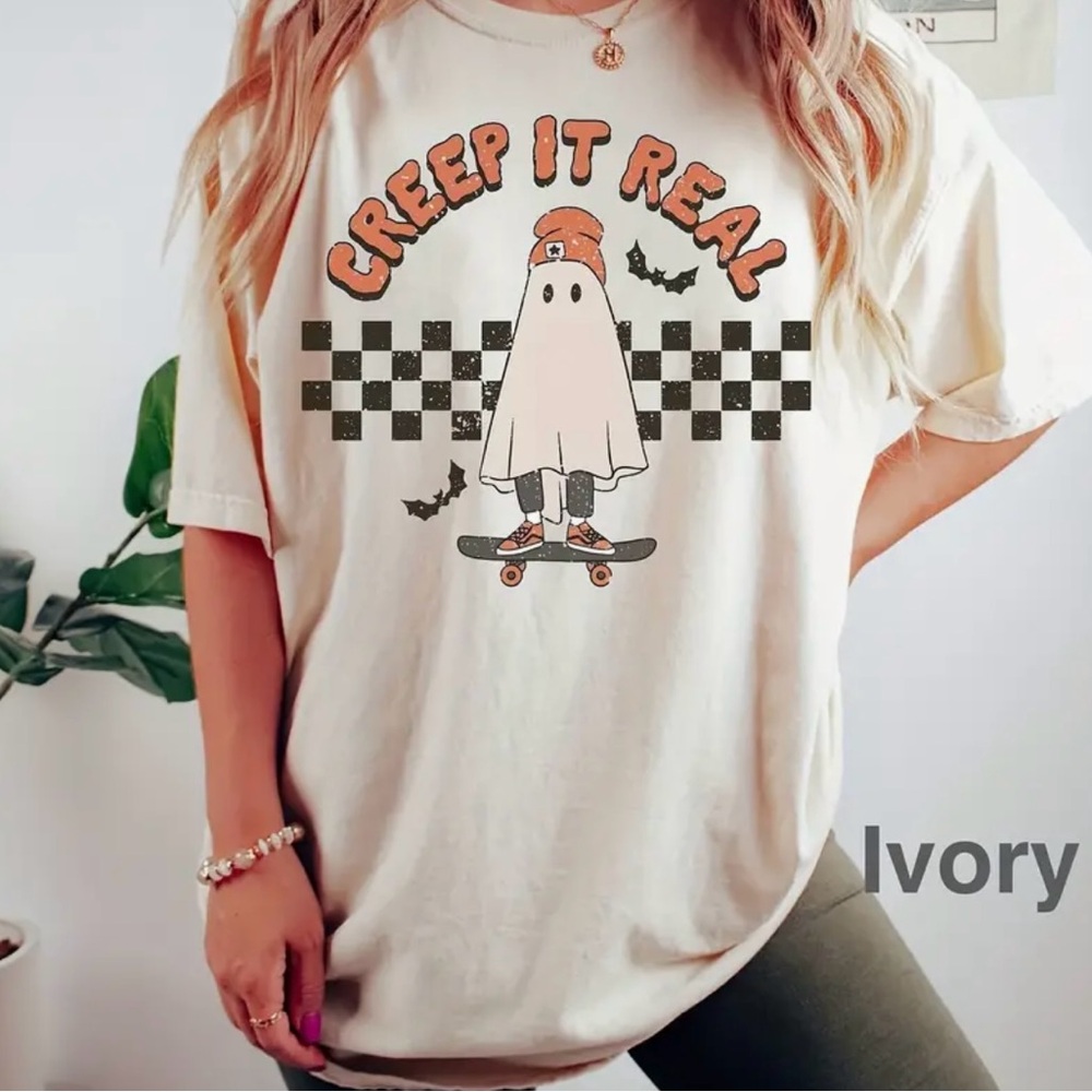 Creep it Real Tee - Cream Skateboarding Ghost